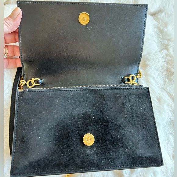 Auth Special Edition YSL Kate Suede Shoulder Bag W/ Gold Hardware - Picture 9 of 13